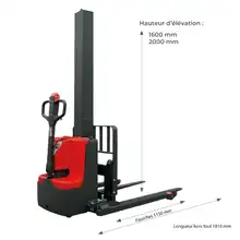 Electric walkie stacker with mast and straddle legs 1000 kg
