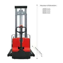 Electric walkie stacker with mast and straddle legs 1000 kg