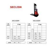 Electrical stacker with 1500 kg load capacity