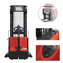 Electric walkie stacker w / straddle legs and central handle 1600 kg