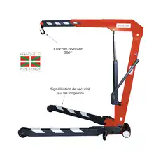 Heavy-duty foldable shop crane 650 to 2000 kg