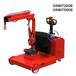 Motorized pivoting counterbalance shop crane 200 and 500 kg