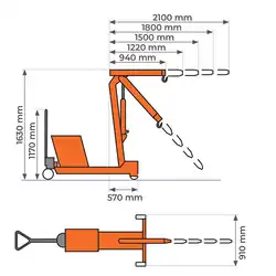 Counterbalance shop crane 550 and 750 kg