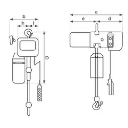 220 volts Electric chain hoist 500 and 1000 kg