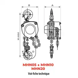 Premium manual chain hoist 500 to 10000 kg