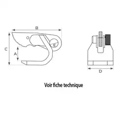 Horizontal plate clamp 1500 and 5000 kg