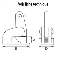High stability horizontal plate clamp 500 to 3000 kg