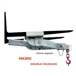 Galvanized forklift hoisting hook 1500 and 3000 kg