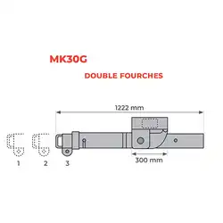 Galvanized forklift hoisting hook 1500 and 3000 kg