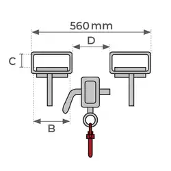 Galvanized forklift hoisting hook 1500 and 3000 kg