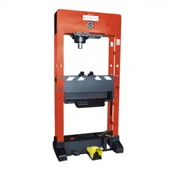 Hydropneumatic workshop press with lateral cylinder adjustment 50 tons