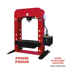 Motorized hydraulic workshop press 50 to 150 tons