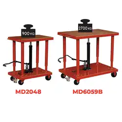Adjustable hydraulic lift table 90 to 2700 kg