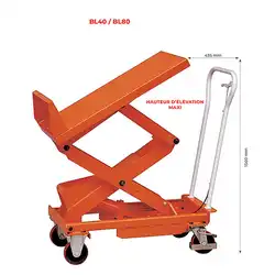 Tilting scissor lift table 400 and 800 kg