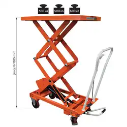Manual high lift table 300 to 800 kg