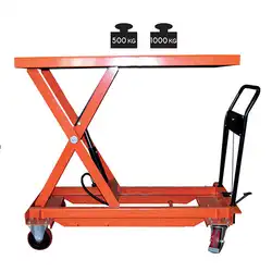Oversized platform manual lift table 500 and 1000 kg