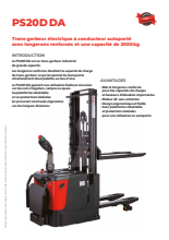 Stand-up rider electric trans-stacker with reinforced straddle legs 2000 kg