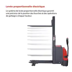 Ergonomic trans-stacker with additional lift 2000 kg