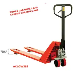 Low-profile 35 and 51 mm manual pallet truck 1000 and 1500 kg