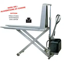 316 stainless steel electric scissor lift pallet truck 1000 kg
