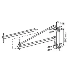 Support arm for MB electric hoist 250 and 600 kg